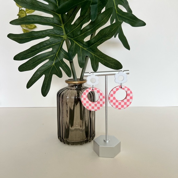 1970's Inspired Pattern Dangle Earrings - Colorful Retro Drop Earrings - Picture 5 of 14